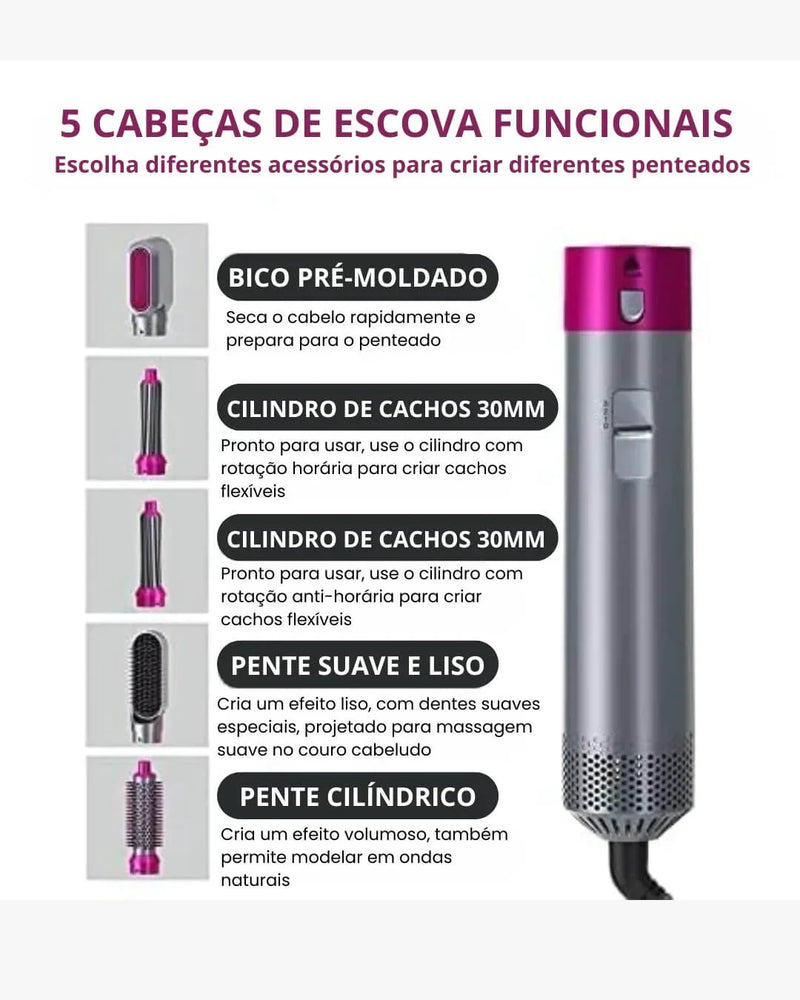 ESCOVA 5 EM 1 PRO HAIR - PERFEITO PARA MULHERES EMPODERADAS!